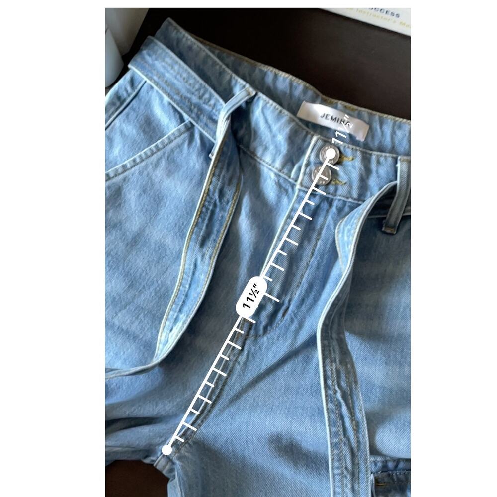 3 FOR $45 SALE | Jemina Wide Leg Cargo Jeans Light Wash Size 6 - Picture 8 of 9